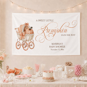 Fall Pumpkin Baby Girl Shower Banner
