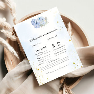 Fall Pumpkin baby prediction Baby Shower game Card