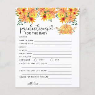 Fall pumpkin baby predictions and advice