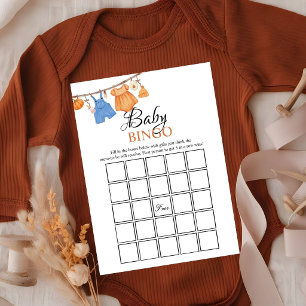 Fall Pumpkin Baby shower bingo Game Card