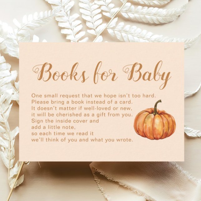 Fall Pumpkin Baby Shower Book Request Enclosure Card (Creator Uploaded)