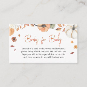 Fall Pumpkin Baby Shower Books for Baby Enclosure Card
