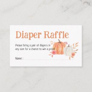 Fall Pumpkin Baby Shower Diaper Raffle Enclosure Card
