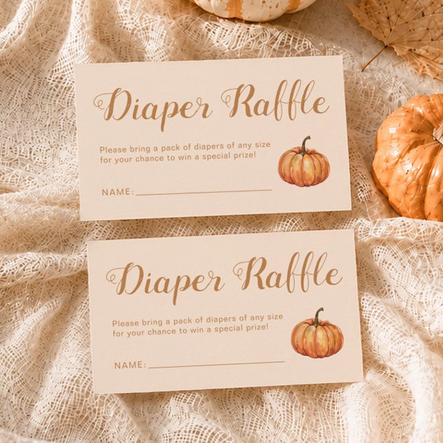Fall Pumpkin Baby Shower Diaper Raffle Enclosure Card (Creator Uploaded)