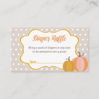 Fall Pumpkin Baby Shower Diaper Raffle Tickets