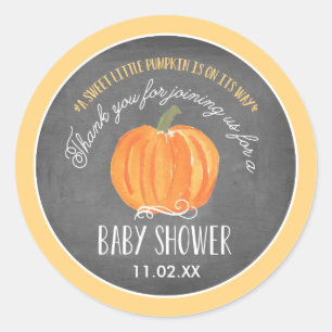 Fall Pumpkin   Baby Shower Favour Label Stickers