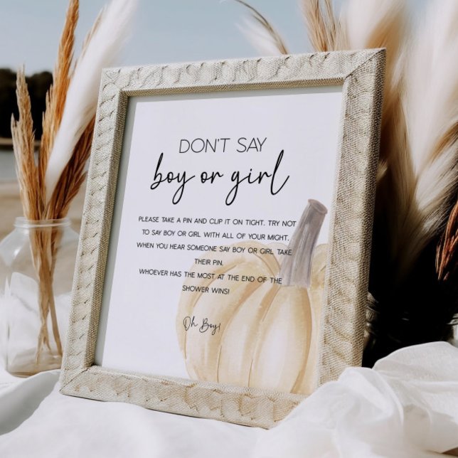 Fall Pumpkin Baby Shower Game Poster (Creator Uploaded)