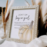 Fall Pumpkin Baby Shower Game Poster