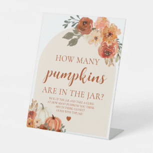 Fall Pumpkin Baby Shower Guess How Many Pumpkins Pedestal Sign