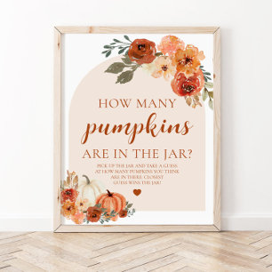 Fall Pumpkin Baby Shower Guess How Many Pumpkins Poster