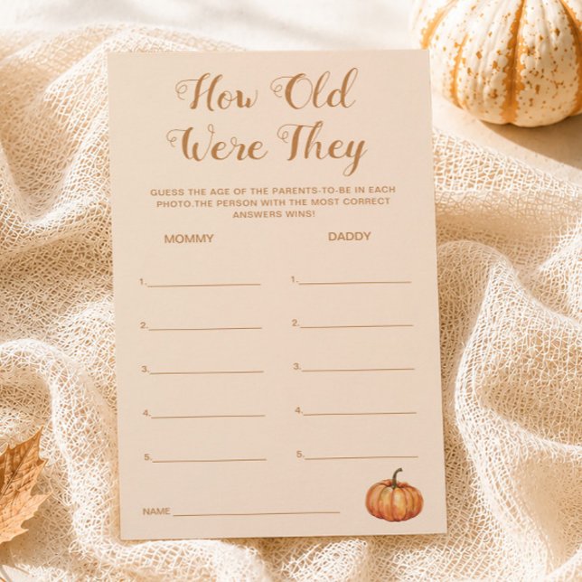 Fall Pumpkin Baby Shower How Old Were They Game (Creator Uploaded)