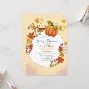 Fall Pumpkin Baby Shower  Invitation