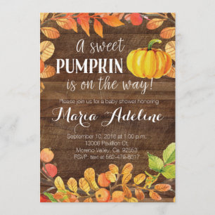 Fall Pumpkin Baby Shower Invitation