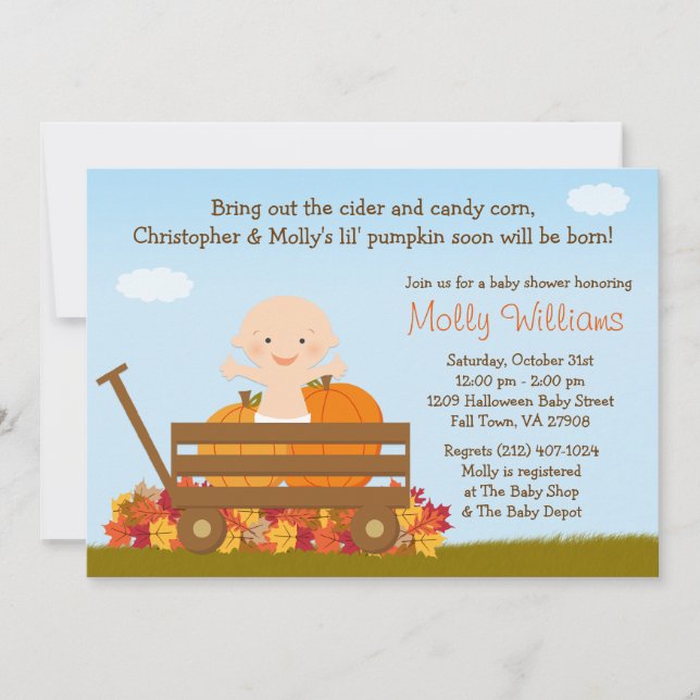 Fall Pumpkin Baby Shower Invitation (Front)