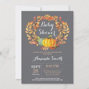 Fall Pumpkin Baby Shower Invitation Card