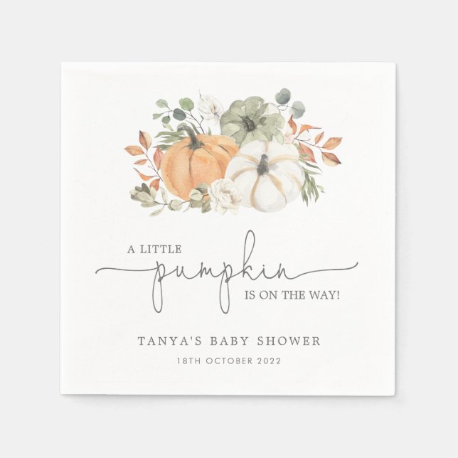 Fall Pumpkin Baby Shower  Napkin (Front)