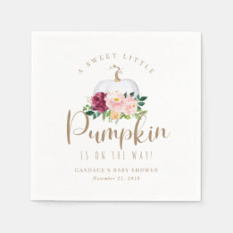 Fall Pumpkin Baby Shower Napkin
