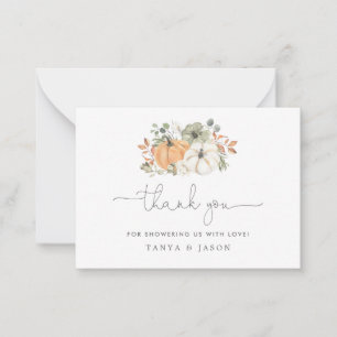 Fall Pumpkin Baby Shower Thank You Card