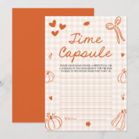 Fall Pumpkin Baby Shower Time Capsule Game
