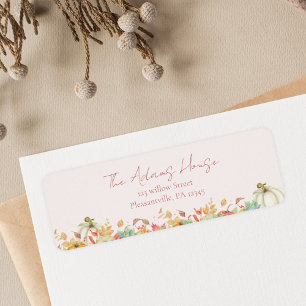 Fall Pumpkin Baby Shower Watercolor Return Address