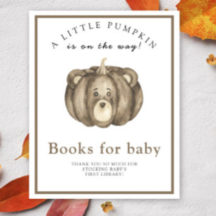 Fall pumpkin bear baby shower books for baby poster