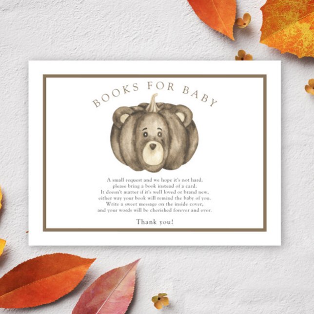 Fall Pumpkin Bear - books for baby Enclosure Card (Creator Uploaded)