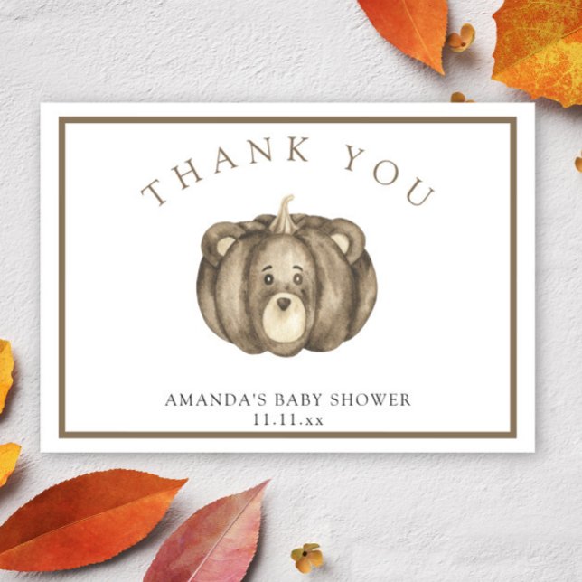 Fall pumpkin bear - thank you card (Creator Uploaded)