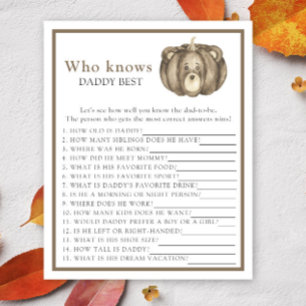Fall Pumpkin Bear - Who knows Daddy best game