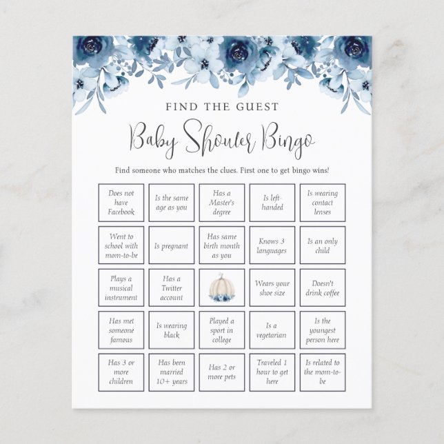 Fall Pumpkin Bingo Guess Who Baby Shower Games (Front)