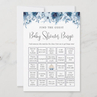 Fall Pumpkin Bingo Guess Who Baby Shower Games Invitation