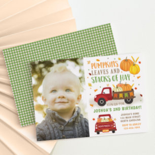 Fall Pumpkin Birthday Invitation Boy