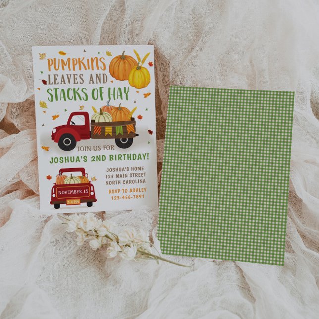 Fall Pumpkin Birthday Invitation Boy (Creator Uploaded)