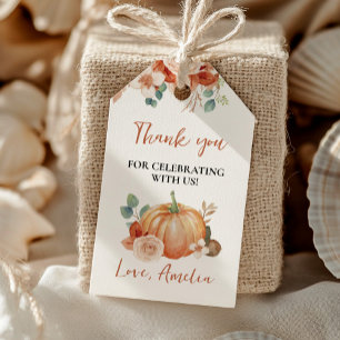 Fall Pumpkin Birthday Party Thank You Tag