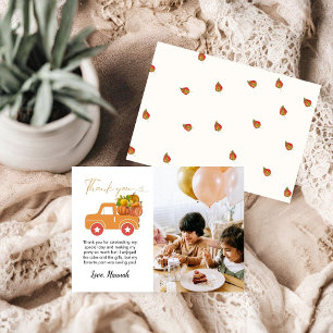Fall pumpkin birthday thank you card