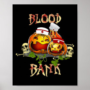 Fall Pumpkin Blood Nk Halloween Lab Scientist Medi Poster