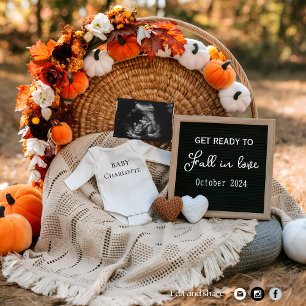 Fall pumpkin blossom pregnancy announcement 