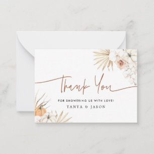 Fall Pumpkin Boho Baby Shower Thank You Card