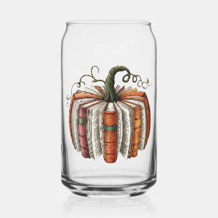 Fall Pumpkin Book Lover Booktok Halloween Can Glass