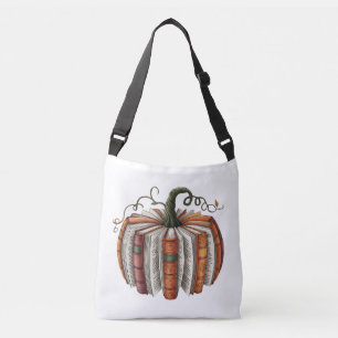 Fall Pumpkin Book Lover Booktok Halloween Crossbody Bag