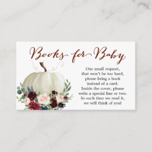 Fall Pumpkin Book Request Baby Shower Card