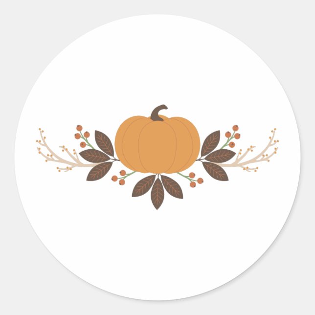 Fall Pumpkin Border Classic Round Sticker (Front)