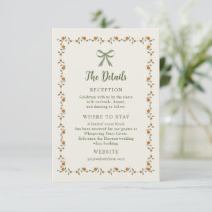 Fall Pumpkin Bow Details Enclosure Card