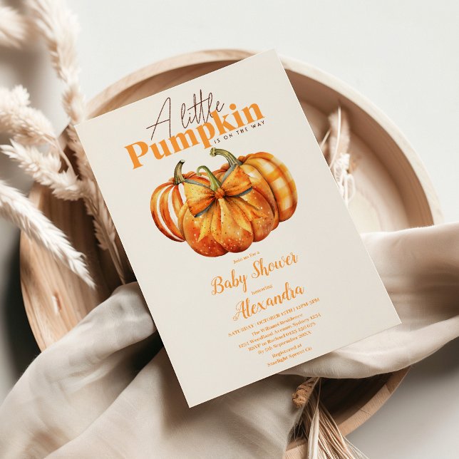 Fall Pumpkin Bow Girl Baby Shower Invitation (Creator Uploaded)