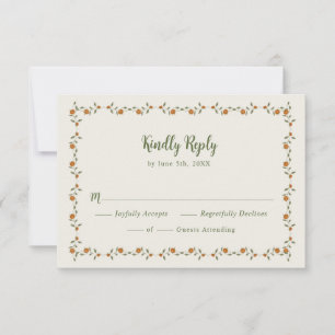 Fall Pumpkin Bow Wedding RSVP Card