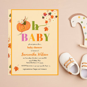 Fall Pumpkin Boy Baby Shower Invitation