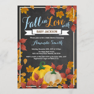 Fall Pumpkin Boy Baby Shower invitation Chalkboard