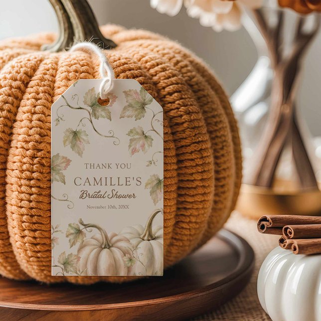 Fall Pumpkin Bridal Shower Favour Tag (Fall Pumpkin Bridal Shower Favor Tag)