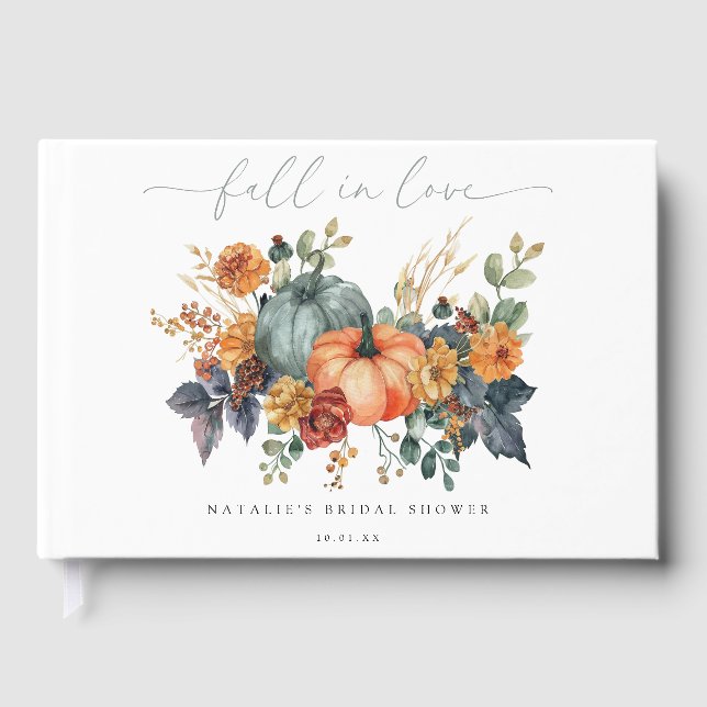 Fall Pumpkin Bridal Shower Guest Book (Front)
