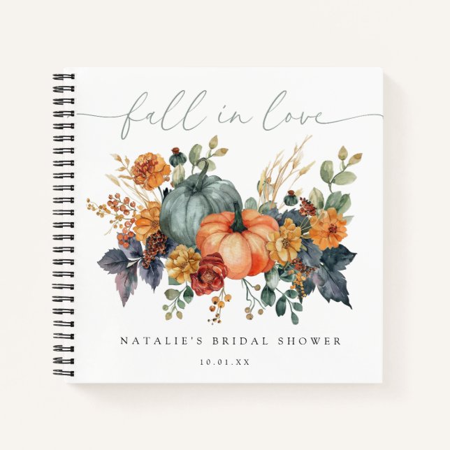 Fall Pumpkin Bridal Shower Guest Book (Front)