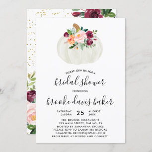 Fall Pumpkin Bridal Shower Invitation